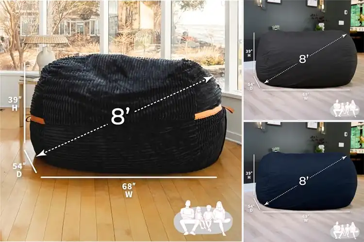 Detailed view of Best 8-Foot Bean Bags: Giant Comfort for Ultimate Relaxation