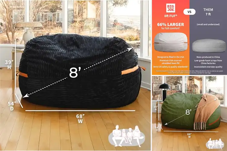 Detailed view of Best 8 Foot Giant Bean Bag