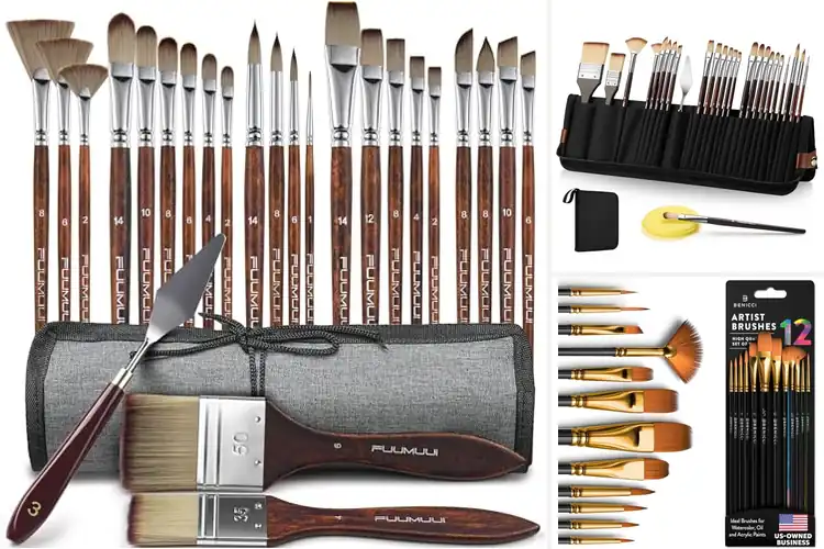 Detailed view of Best Acrylic Oil Watercolor Paintbrush Sets