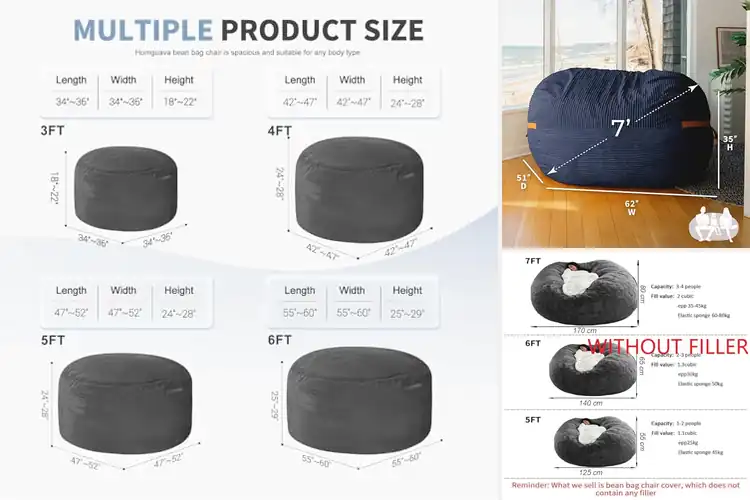 Detailed view of Best Family Bean Bag Chairs: Cozy, Durable Lounging for All