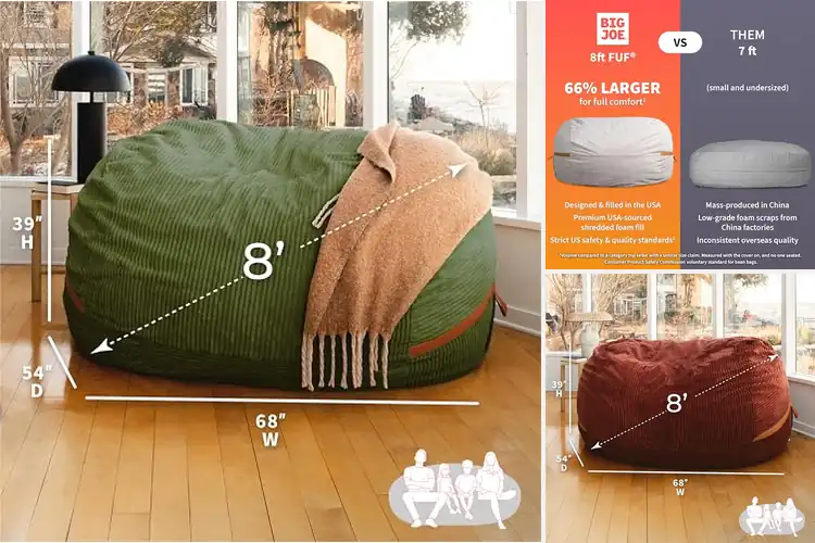 Detailed view of Best Giant 8Foot Bean Bag: Top 10 Ultimate Relaxation Picks