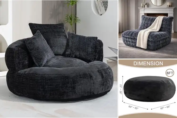 Detailed view of Best Giant Foam Bean Bag Chair For Living Room