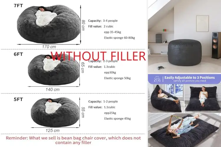 Detailed view of Best Oversized Bean Bag Chairs for Ultimate Comfort & Style