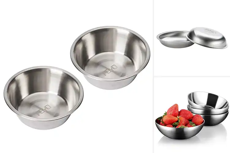 Detailed view of Best SideBySide Stainless Steel Bowls