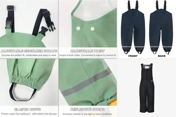 Detailed view of Best Toddler Bib Pants for Dry, Happy Outdoor Play